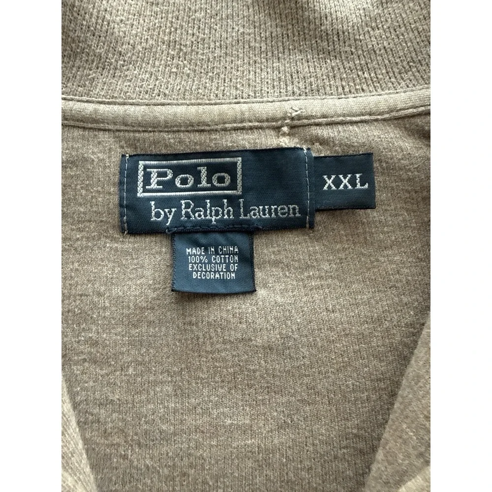 Polo by Ralph Lauren Mens XXL Tan Estate Rib 1/4 Zip Pullover Sweater 2XL